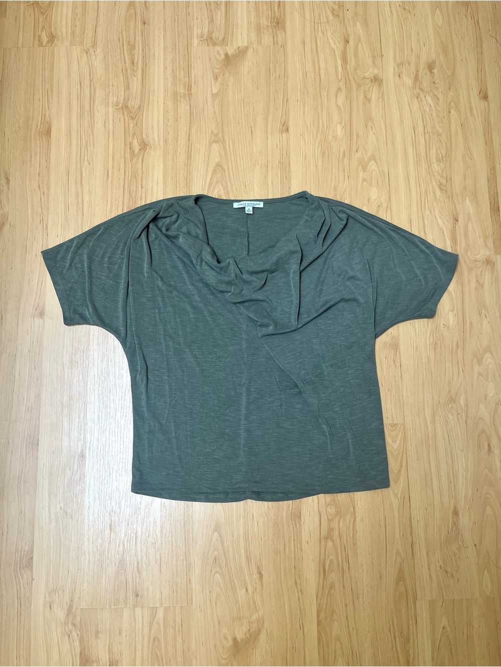 Olive Green Cowl Drape Top
